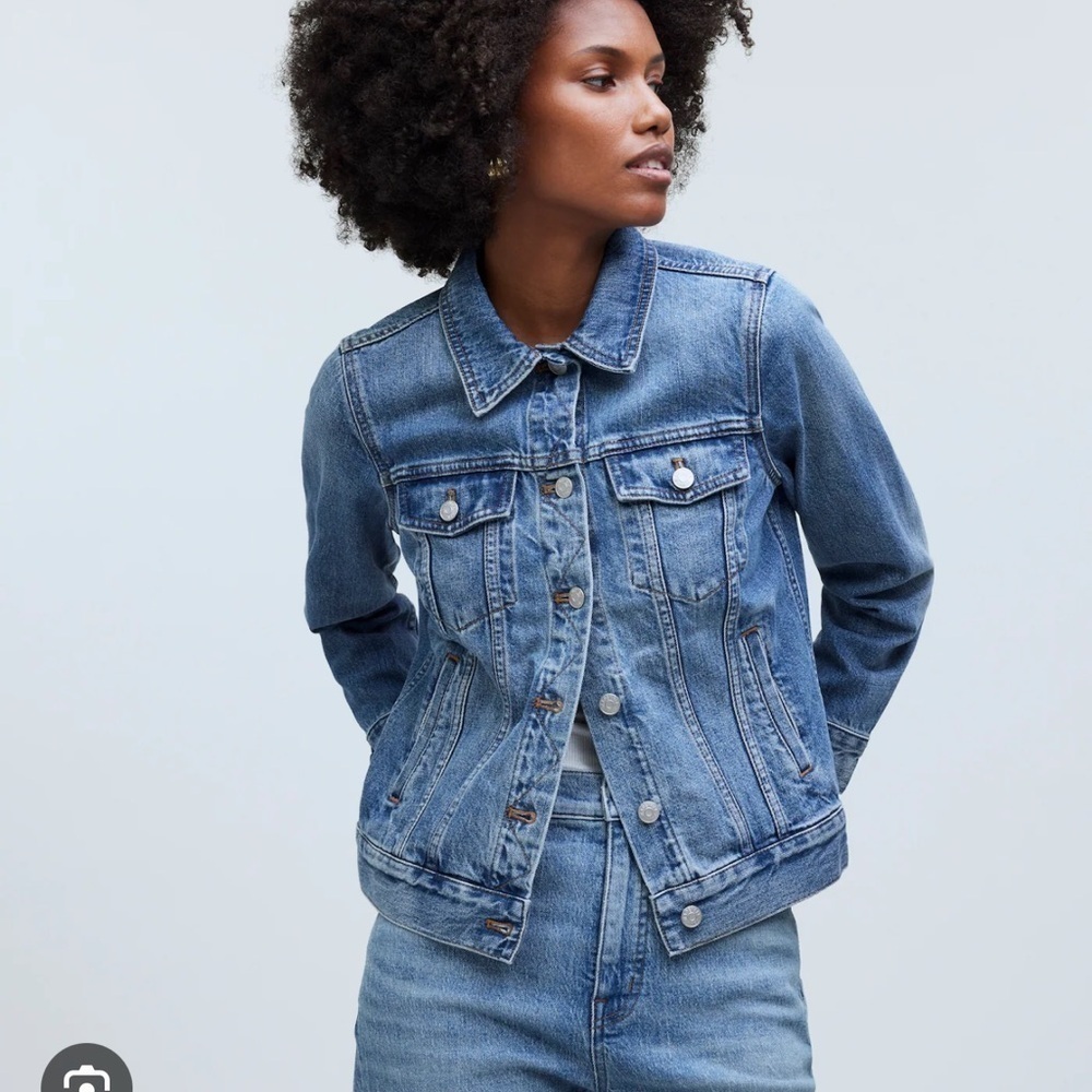 Madewell Jean Jacket Women XS Blue Denim Button Up C3